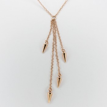 Sterling Silver Rose Gold Plated 4 Drop Necklet 